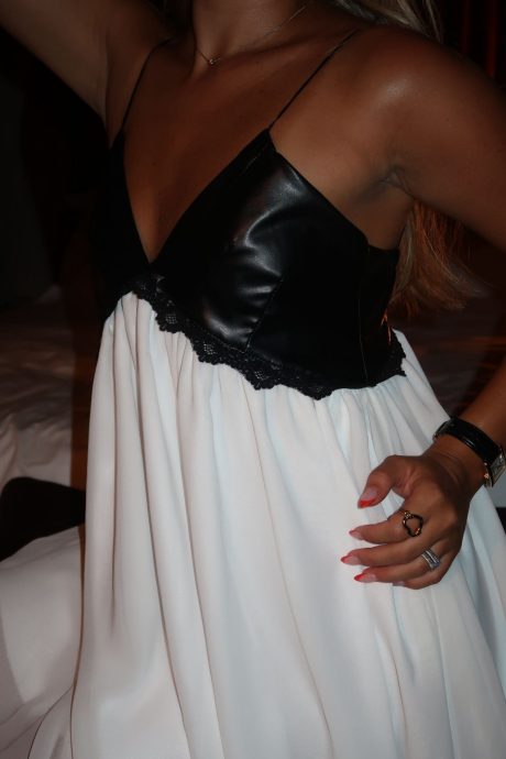 שמלת שיפון לבנה